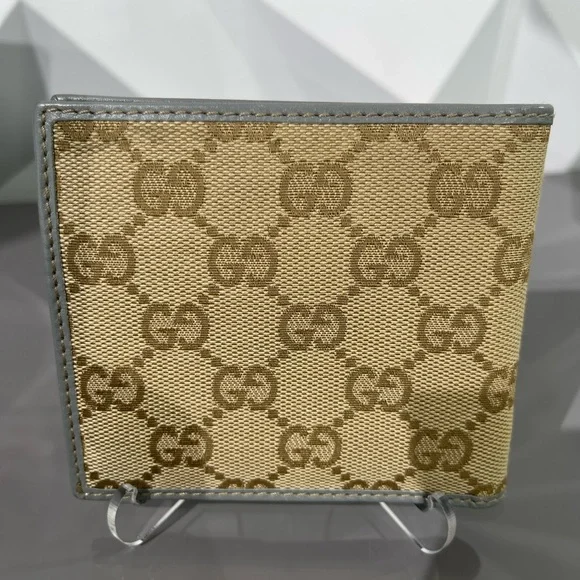 GUCCI Wallet GG Supreme 597609 Leather Grey Men's Women's - Picture 13 of 14